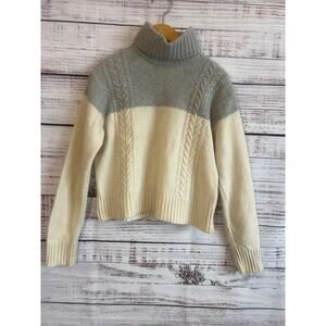 ATM Anthony Thomas Melillo 100% Wool Cropped Cable-Knit Turtleneck Size XS